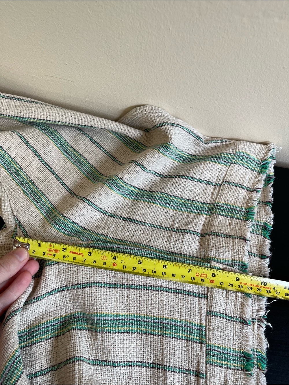 Zara Beth Pant - Cream Pants with Green Vertical Stripes - Picture 16 of 16